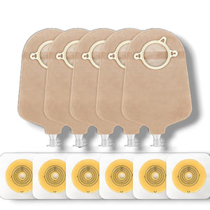 Terumed 2470 Two-Piece Urostomy Bag (70mm) with 3370 Flat Baseplate (70mm)