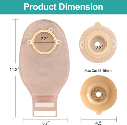 TERUMED 2360 Two-Piece Colostomy Bag 60mm with 3460 Convex Baseplate for Colostomy / Ileostomy 60mm