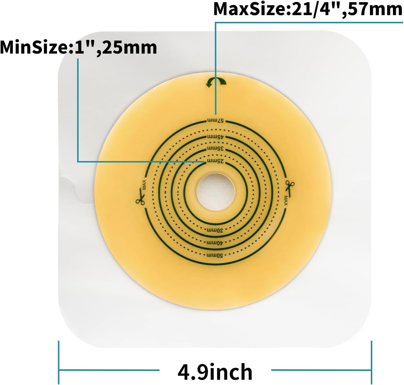 TERUMED 3360 FLAT BASEPLATE FOR COLOSTOMY || ILEOSTOMY || UROSTOMY BAG/POUCH 60MM