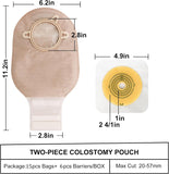TERUMED 2360 Two-Piece Colostomy Bag (60MM) with 3360 Flat Baseplate for Colostomy | Ileostomy (60MM)