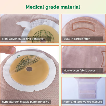 TERUMED 1070 HydroSeal Single-Piece Colostomy Bag 70mm