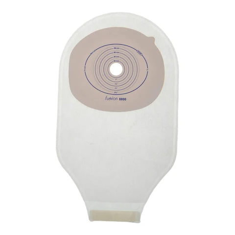 8800 Prowess Fusion Comfort One Piece Ostomy Bag Drainable Transparent with Roll & Press Closure 75mm