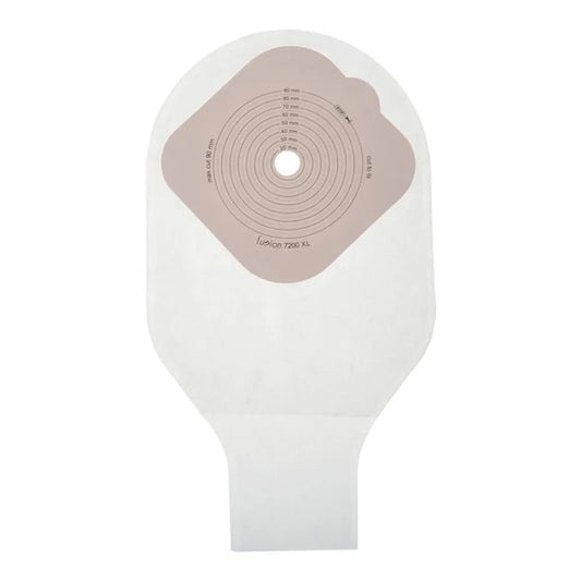 T7200XL Prowess Fusion Extra-Large One-Piece Ostomy Bag XL Drainable Transparent With Roll & Press Closure 90mm 10 Pcs