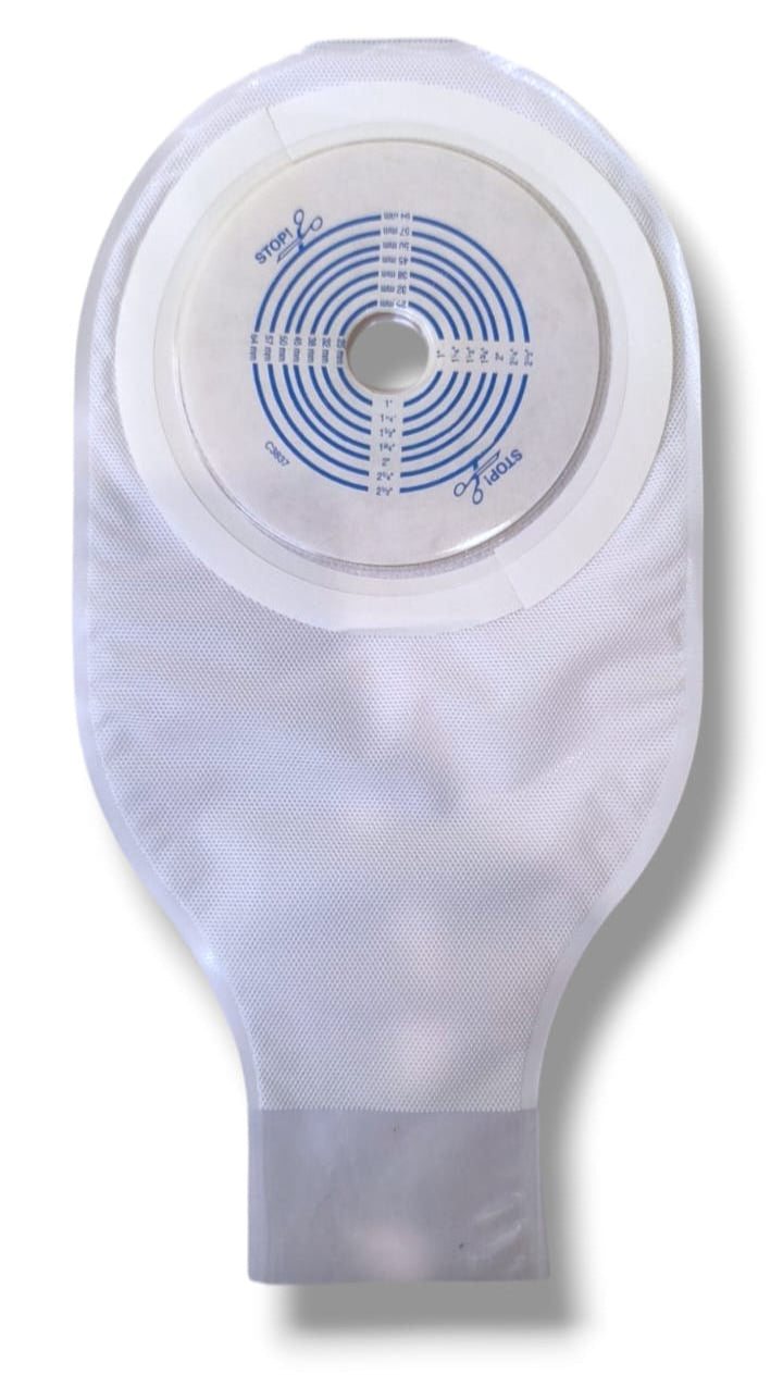 Colostomy bag on a white background