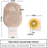 TERUMED 2370 Two-Piece Colostomy Bag (70MM) with 3370 Flat Baseplate for Colostomy | Ileostomy (70MM)